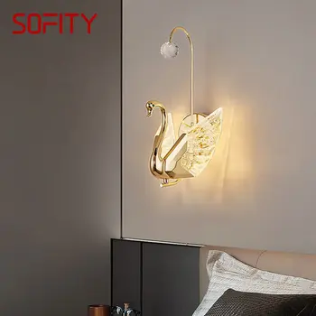 BUNNY Moderný Swan Interiérové LED Nástenné Svietidlo Ročník Tvorivej Sconce Svetlo pre Domáce Spálňa Decor