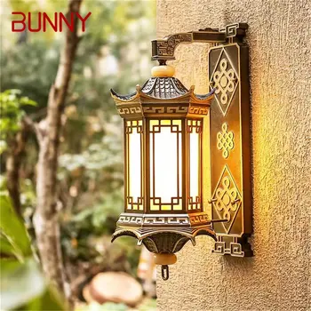 BUNNY Vonkajšie Nástenné Svietidlá Bronz Osvetlenie LED Sconces Klasická Nepremokavé Retro pre Domáce Balkón Dekorácie