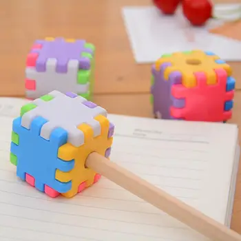 Deti Strúhadlo Ručná Montáž Puzzle Inovatívne Stavebným Plastové Písacie Potreby Obočie Ceruzka