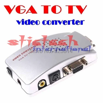 DHL ALEBO EMS 100 kusov vysokej qulity PC VGA, TV AV RCA Adaptér Prevodník Video Prepínač