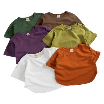 Dieťa T-Shirts Lete sú Deti T-shirt Nosenie Novorodenca Krátky Rukáv Candy Farby kórejská Verzia Deti Voľné Široké Tvarované Chlapcov a Dievčatá