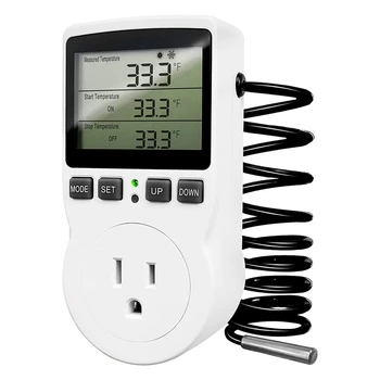Digitálny Regulátor Teploty Zásuvky,120V Elektrický Termostat Zásuvky Plug 110V Na Plaz Terárium Skleníkových NÁS Plug
