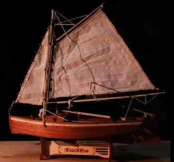 Doprava zadarmo rozsahu 1/30 FLATTIE Montáž model klasická drevená plachetnica sloop model DIY loď model vzdelávacie hračka Dary
