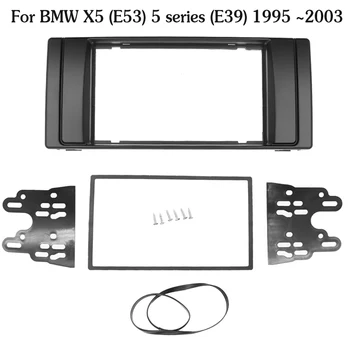 Dvojité 2 Din Stereo Rádio Rám pre BMW X5 E53 5 E39 1995-2003 5 série Fascia Panel Rozhrania Dash Installation Kit