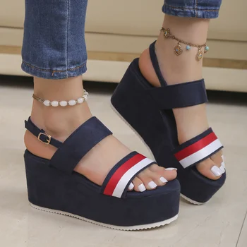 Dámske Ležérne Ľahký Kliny Sandále 2023 Letné Nový Módny Dizajn Značky Luxusné Típat Prst Platforma Topánky Zapatos De Mujer