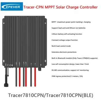 EPEVER Tracer-CPN MPPT Solárny Regulátor Nabíjania Tracer7810CPN/Tracer7810CPN(WS) RS 485 komunikácie 30A 12/24VDC Auto