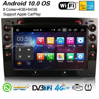 Erisin ES8113M Octa-Core Android 10 Auto Stereo CarPlay DAB+ GPS, WiFi, Bluetooth, DVB-T2 OBD2 Canbus DSP 4G Navi Pre Renault Megane