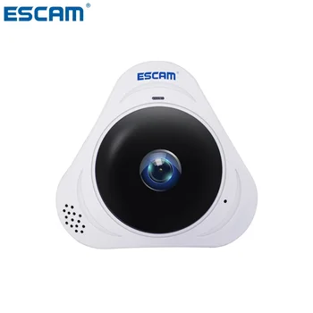 ESCAM Q8 HD 960P 1,3 MP 360-Stupňový Panoramatický Monitor Fisheye WIFI INFRAČERVENÉ Infračervené Kamery S obojsmerné Audio/Detektor Pohybu MAX 128G