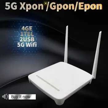 F670L XPON onú exkluzivitu 5G 4GE+1TEL+2USB Dual band 5G WIFI Vlákniny Modem FTTH Gpon/Epon ONT Router 4G Druhej Strane Bez Napájania Freeshiping