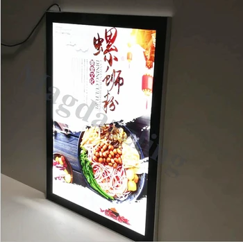 Formát A1 Black Super Slim Magnetické Hliníkový Rám LED Svetelné Menu Panel Svetelné Boxy pre Reštaurácia/Pizza Obchod