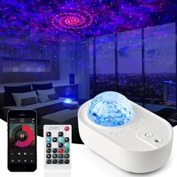 Galaxy Projektorom Hviezdnej Oblohy Loď Bluetooth Hudby Reproduktor Nočné Svetlo S Diaľkovým Pre Deti Spálňa Home Party Decor