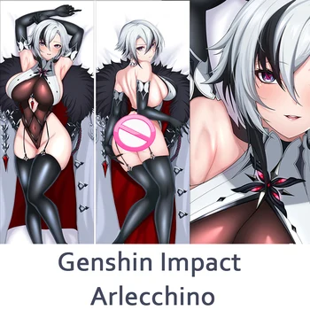 Genshin Vplyv Arlecchino Cosplay Dakimakura Telo Vankúš Peachskin Objímanie Vankúš Anime Hry Dlho Vankúš