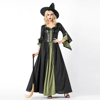 Gotický Čarodejnice Šaty Žien Halloween Klasické Cosplay Kostým, Šaty S Klobúkom Strany Úlohu Hrať Udalosti Nastaviť Oblečenie Oblečenie