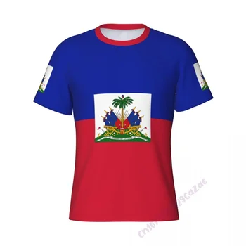Haiti Vlajka 3D T-shirt Beh Mužov Šport Chudá Krátke Tee Tričko Muž Gym Fitness Kulturistika Cvičenie Topy Oblečenie