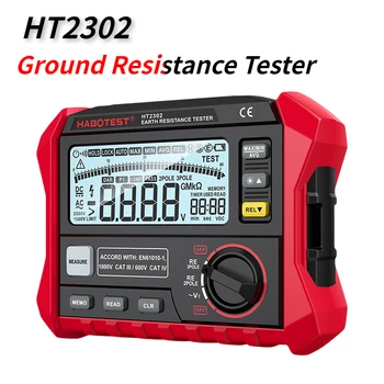 HT2302 Digitálneho Pozemného Odpor Tester LCD Displej 1000V Zemi Odpor Detektora 100 Skupiny Ukladanie Dát Megger Meter Tester