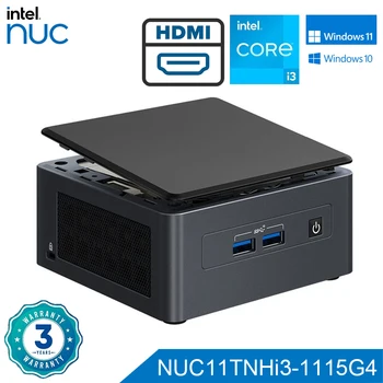 Intel NUC11TNHi3 Tiger Canyon Core i3-1115G4 Procesor UHD Grafika Mini PC Windows 11 Desktop Pc Gamer Office Dual HDMI, Wi-Fi 6