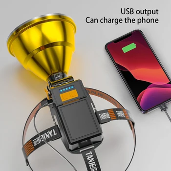 Intelligent Sensor Light Ultra-Svetlý Baterka s Inteligentným Výkonom Displej USB Nabíjací Port Dizajn pre Noci na Koni