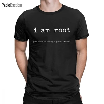 Ja som Koreň, T Košele pre Mužov Bavlna Novinka T-Shirts Ubuntu Príkazového Riadka, Linux, Unix Hacking Tričká Krátky Rukáv Šaty Obrázok