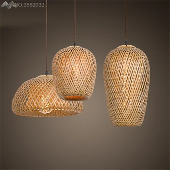 JW Juhovýchodnej Ázii Jednoduché Ručne Vyrobený Prívesok Lampa Bambusu Prívesok Svetlá pre Obývacia Izba Reštaurácia Spálňa Domov Svietidlá
