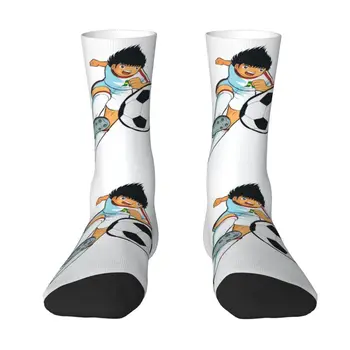 Kawaii Kapitán Tsubasa Futbalista Ponožky Ženy Muži Teplé 3D Tlač Klasickom Japonskom Anime Športy, Basketbal Ponožky