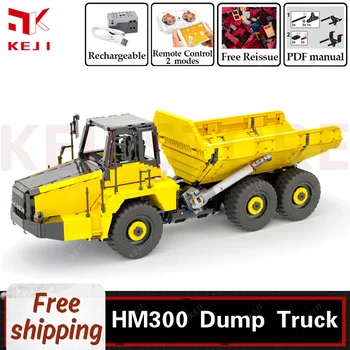 KEJI MOC-101337 HM300 Kĺbové Dump Truck Engineering Model Stavebné kamene, Tehly Súpravy pre Deti Chlapcov Vianočné Darčeky