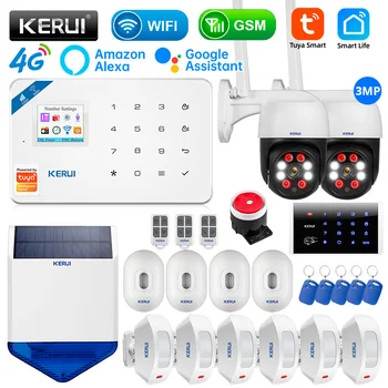 KERUI Bezdrôtový Zabezpečovací Systém pre Smart Home W181 4G proti Vlámaniu Bezpečnostná 433MHz, WiFi, GSM Alarm Bezdrôtový Tuya Inteligentný Dom App Control