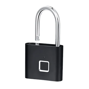 Keyless Nabíjanie pomocou pripojenia USB Fingerprint Smart Lock Zámkom Nepremokavé Dverí Zamky 0.2 sec Odomknúť Prenosné Anti-theft Visiaci zámok, Zinok