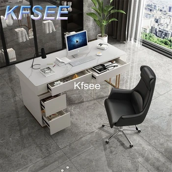 Kfsee 1Pcs Súbor iny 140 cm dĺžka Počítač Office Biely Stôl Pre Office
