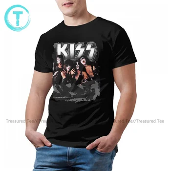 Kiss Kapela T Shirt Muž Roztomilý Bavlna Tlač Tee Tričko Krátky Rukáv Základné T-Shirt Nadrozmerná