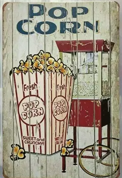 Kovov Cín Prihlásiť Popcorn Plagát Maľovanie Bar, Pub, Kaviareň Vonku Dekorácie Retro Plagátu