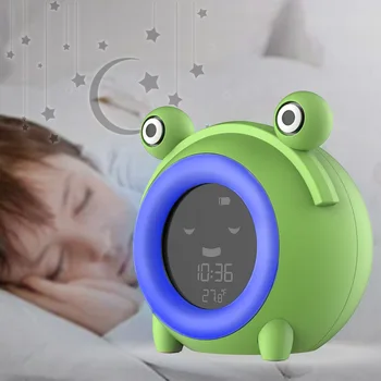 Kreatívne cartoon žaba budík pre deti spať školenia budík s nočné svetlo budík digitálny