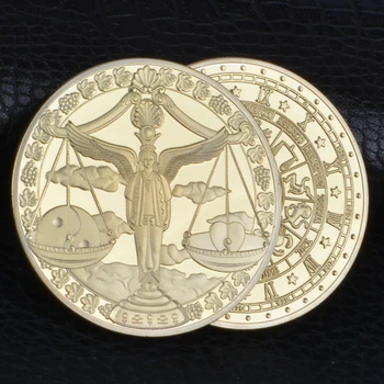 Kreatívne Dvanásť Súhvezdí Váhy Mince Výzvou Zlaté Á Pamätné Mince Set Home Decor Remeslá Umelecké Zbierky Darček