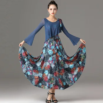 Kvetinový Ballroom Dance Šaty Pre Ženy Elegantný Výkon Kostým značkové Oblečenie Valčík Tanečné Nosiť latinské Tanečné Oblečenie DL7213