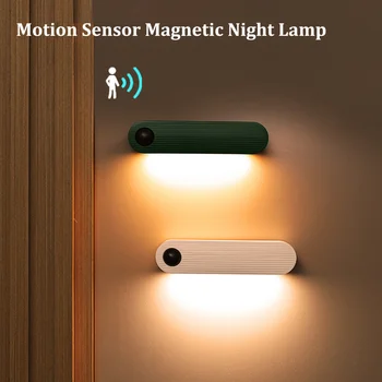 LED Nočné Osvetlenie, Indukčné, Magnetické Bezdrôtový Snímač Pohybu Nástenné Svietidlo Plnenie Spálňa Nočné Svetlo Na Chodbe Skrine, Osvetlenie