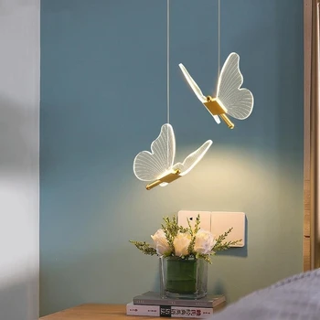 LED Prívesok Motýľ Svetlá Nordic Vnútorné Osvetlenie Moderné Závesné Svietidlo Obývacia Izba Dekor Stropné Svietidlo Pozastavenie Svietidlo
