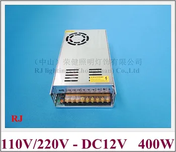LED spínač napájania 400W LED transformátor vstup AC110V / AC120V / AC220V / AC240V výstup DC12V 400W 33A CE, ROHS