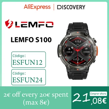 LEMFO Smart Hodinky S100 Smartwatch Mužov Zdravie Monitor Prenosné Baterka Nepremokavé Športové Režimy Bluetooth Hovor 2023 1.43 Palec