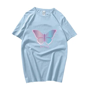 Len Lietať Klasické Tričko Krásna Motýle Tlač Letné Krátke Sleeve T-Shirt pre Mužov, Ženy Harajuku Vintage kórejský Štýl