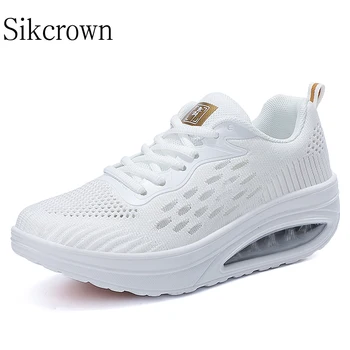Letné Biele Športové Topánky pre Ženy Tenisky na Platforme Ghost Krok, Tanečný Živej Bežecká obuv Kangoo Skok Topánky Dámy Kliny Obuvi