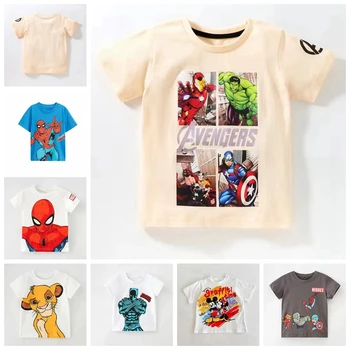 Letné Cartoon Mickey Marvel Avengers Spiderman Dieťa, Chlapec, Dievča, Krátky Rukáv T Košele Dieťa Bavlnené Oblečenie Detí Top Tee Kostýmy