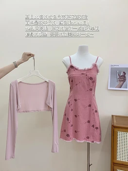 Letné kórejský Módne Vintage Špagety Popruh Prom Šaty Žien 2023 Mini Y2k Streetwear Gyaru Jeden Kus Oblečenia A-line Sexy Nové