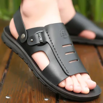 Letné Sandále pre Mužov 2023 Bežné Mužské Listov Vonkajšie Papuče jednofarebné Pánske Topánky, Módne Sandále Muž Protišmykové Sandalias