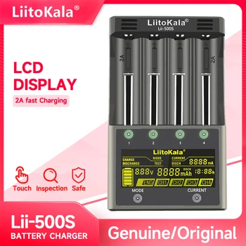 LiitoKala Lii-500S 18650 Batérie, Nabíjačky pre 26650 16340 18350 3,7 V 1.2 V, Ni-MH, Ni-Cd Li-ion Test kapacita batérie Touch ovládania