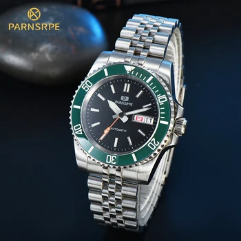 Luxusné pánske hodinky NH36 automatické mechanické svetelný sledovať zafírové sklo nepremokavé skrutky, PVD black á prípade