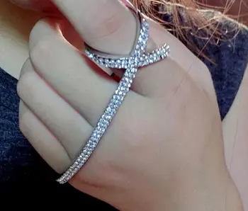 Luxusný dizajn značky lesklé drahokamu crystal palm náramok ženy trendy kríž náramok šperky femme šperky