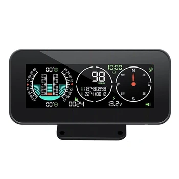 M76E Auto HUD Head Up Display GPS Inclinometer Kompas-počítadlo kilometrov čelné Sklo Projektor prekročenia rýchlosti Alarm Únava Jazdy Pripomienky
