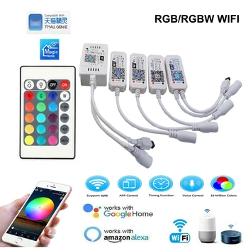 Magic Domov RGB RGBW Wifi, BT-Kompatibilný ovládač Pre Led Pásy Panel svetlo Načasovanie Funkcia 16million farby Smartphone Ovládanie
