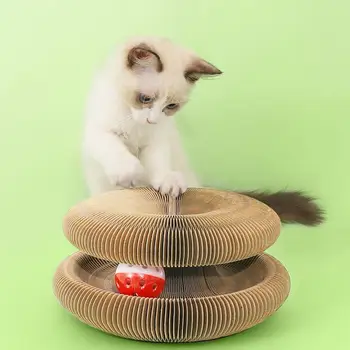 Mačka Scratcher Hračky Zábava Mačka preliezkami Akordeón Scratcher Hračka s Bell Ball Catnip Mačka Škrabe Rada domáce zvieratá