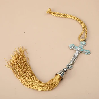 Mier Kríž Ježiša, Kríž Prívesok Katolícky Kresťan Strapec Fringe Auto Visí Prívesok Ženy Muži Ornament Príslušenstvo Šperky
