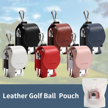 Mini Pocket Kožené Golfové Loptu Odkladacie Puzdro Prenosné Golf Pás Držiteľ Vak Mini Golf Loptu Kontajner Divot Pás Skladovanie Golfový Bag